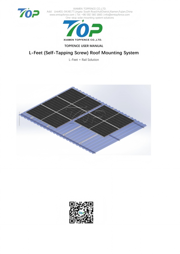 Benutzerhandbuch für das Topfencesolar L-Feet-System