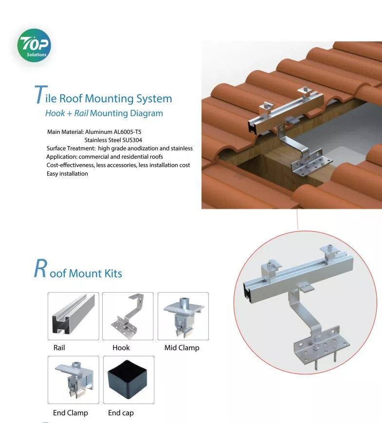 Tile Roof Hook Mounting System
